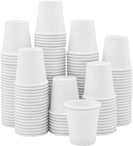 [300 Pack] 3 oz. White Paper Cups, Small Disposable Bathroom, Espresso, Mouthwash Cups