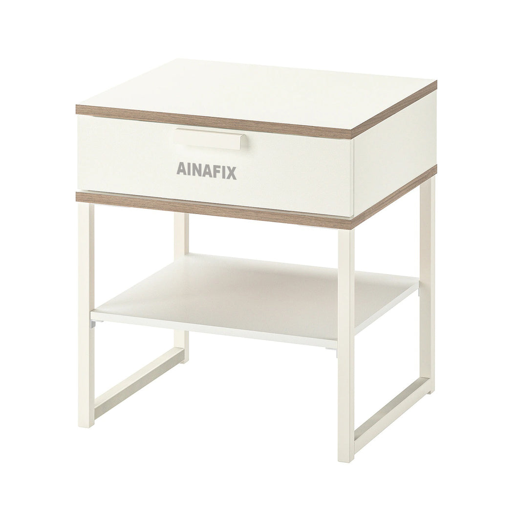 AINAFIX furniture,Bedside table, white/light grey45x40 cm